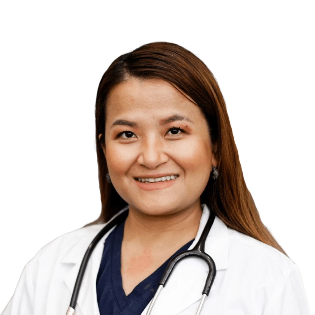 a woman smiling for the camera